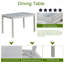 Ensemble de salle à manger 5 pièces en bois: table rectangulaire et 4 chaises rembourrées, décoration en cristal-772887918-772887917-772887915