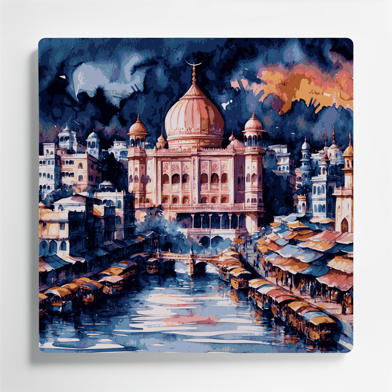 Art mural mauve en cités, villes, Dhaka, H 32 po x l 32 po