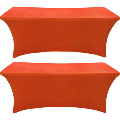 Ensemble de 2 nappes rectangulaires en tissu extensible nappe extensible 6 pi sans plis pour les salons de fête