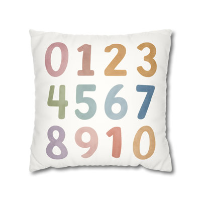 Alphabet and  Numbers Kids Play Room Throw Pillow Cover For Toddler Room Educational Decor