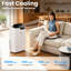 14 000 BTU Climatiseurs portatifs 4-en-1 Froid / Ventilateur / Déshumidificateur / Chauffage, 750 pieds carrés Couverture Ft, télécommande + DEL, sommeil et minuterie 24H pour le lit / salon