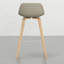 2 tabourets rembourrés de mousse avec placage en bois naturel et cadre moderne de style Mid-Century