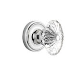 Classic Rosette with Oval Fluted Crystal Door Knob