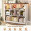 Armoire de rangement à 10 cubes avec prises intégrées et lumières DEL - meuble télé, organisateur, H 39,4 po x l 47,2 po x P 11,8 po-1938799354-1939105825
