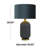 Ehrenberg Glass Ribbed Blue Table Lamp with Velvet Shade and Gold Accents-224650035