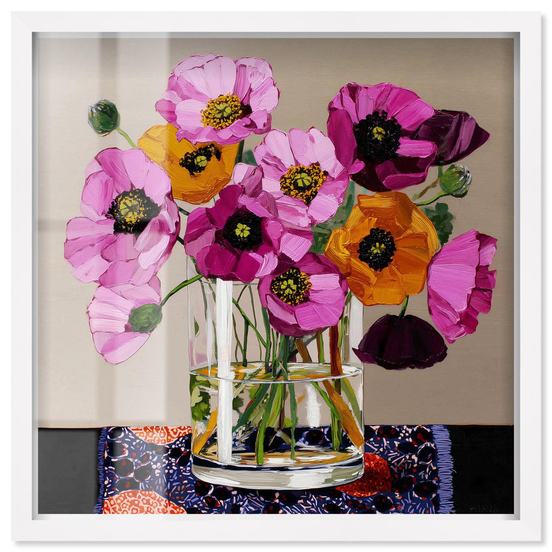 Décoration murale en verre "I Shadowbox" par Art Remedy, cadre blanc, 41 x 41, H 41 po x l 41 po, Cadre blanc
