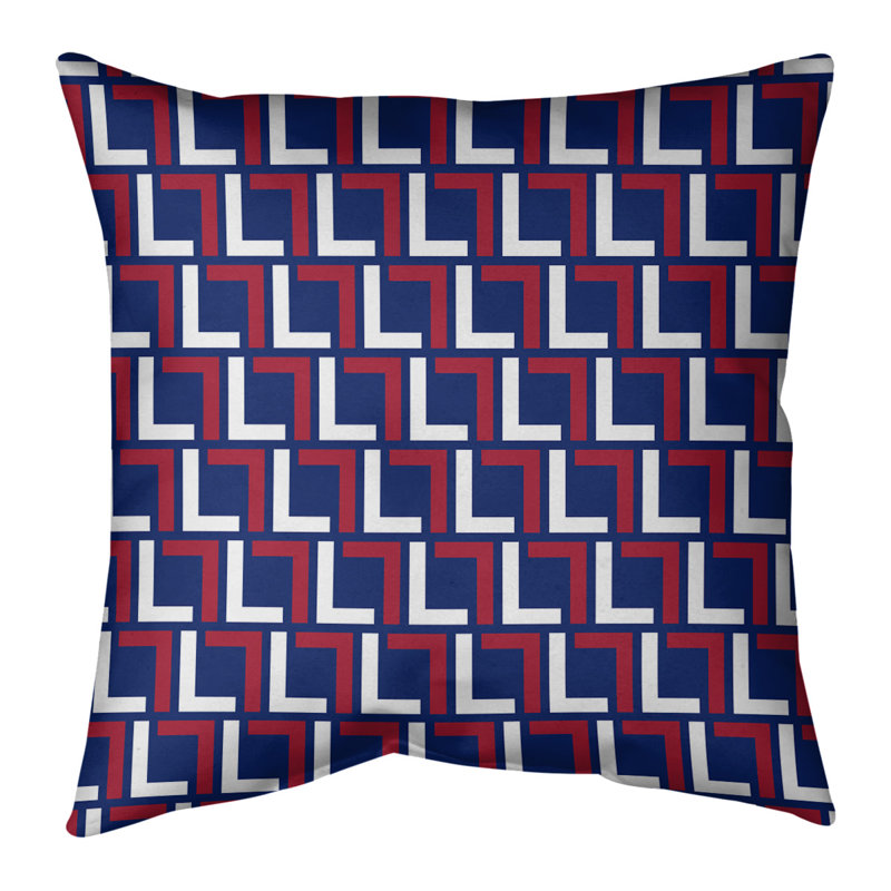 Housse de coussin New York, 14 po x 14 po, Bleu marine / rouge / blanc, Polyester sergé