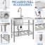 Lavabo autoportant commercial avec robinet