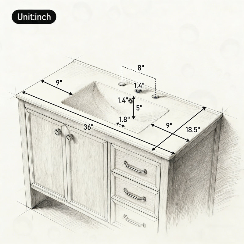 Armoire de salle de bain avec porte à fermeture douce, 4 tiroirs, Bleu