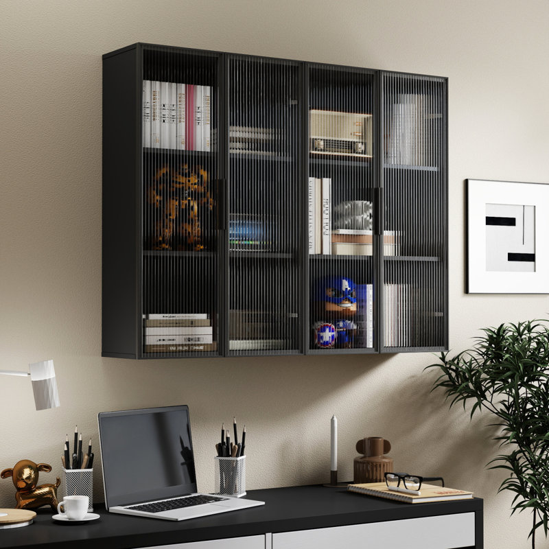 Armoire de rangement de salle de bain murale avec porte vitrée