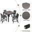 Ensemble de table 5 pièces à hauteur de comptoir avec 4 chaises, ensemble de table à hauteur de comptoir pour 4 avec chaises, ensemble de table à hauteur de comptoir en bois pour la cuisine, la salle à manger, gris clair et noir deux tons