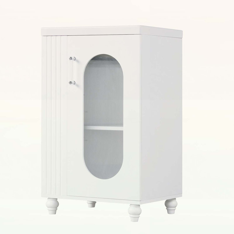 Meuble-lavabo de 20 po avec lavabo, tablette à deux niveaux, rangement réglable, Blanc