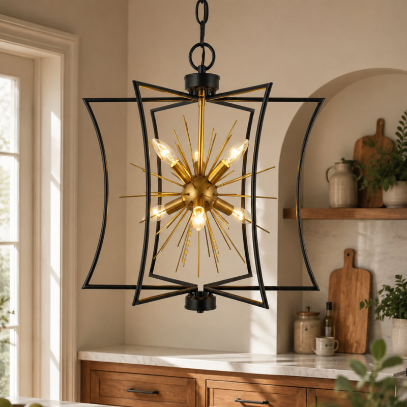 Lustre géométrique Spoutnik à 6 lumières Jankidas