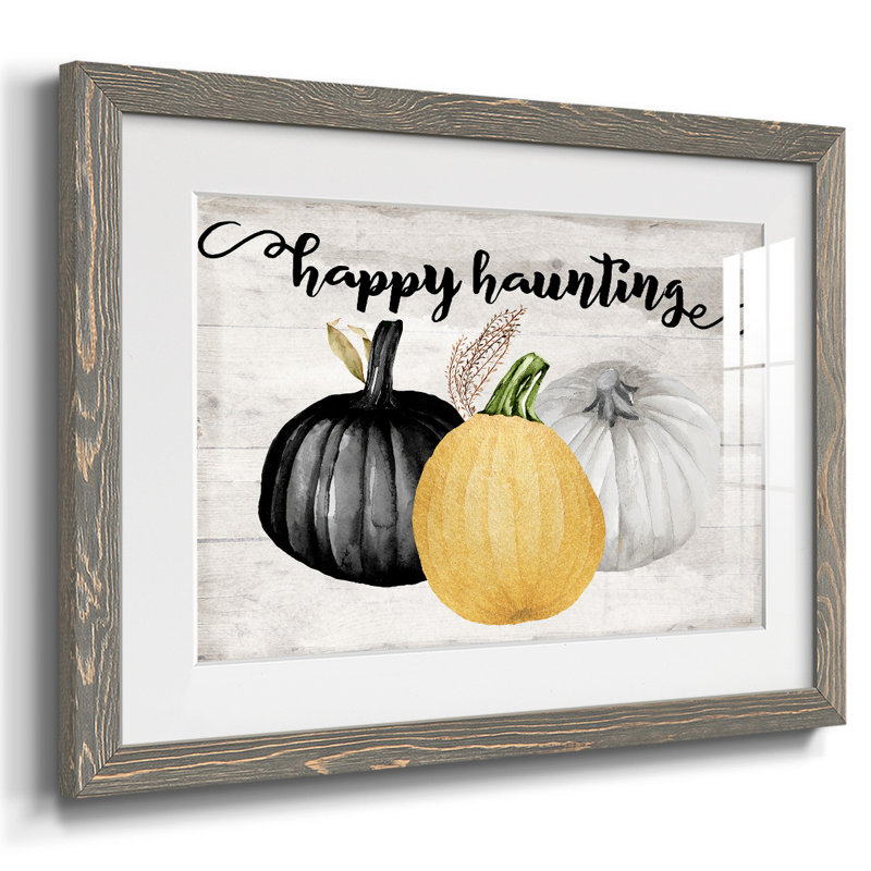 " Happy Haunting " Painting Print, Gray, 18" H x 26" W x 1.5" D