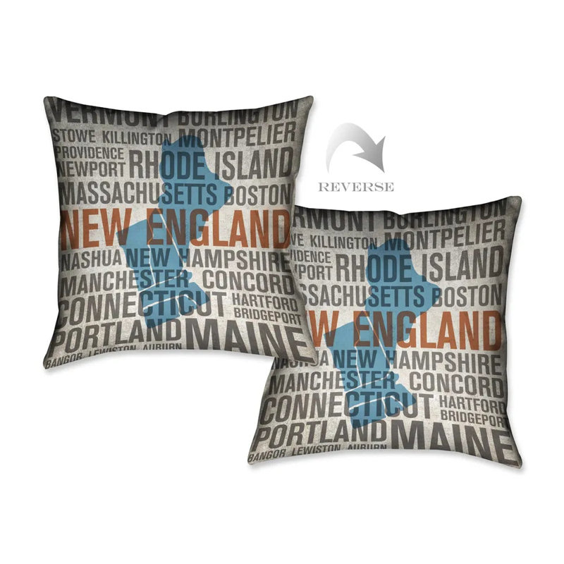 Coussin décoratif d'intérieur States - New England, H 26 po x l 26 po