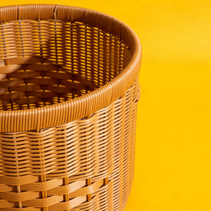 Handwoven Rattan Laundry Hamper Basket For Bedroom And Bathroom, Storage Organizer For Towels, Toys, And Household Items, Natural Wicker Design