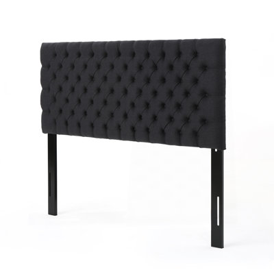 Tête de lit capitonnée capitonnée de style moderne avec boutons, tête de lit réglable en bois massif, tête de lit en bois massif avec pieds en métal durables dans la chambre à coucher