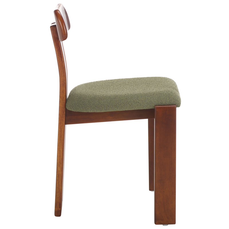 Cayde Boucle Seat Dining Chair, Sage/Walnut