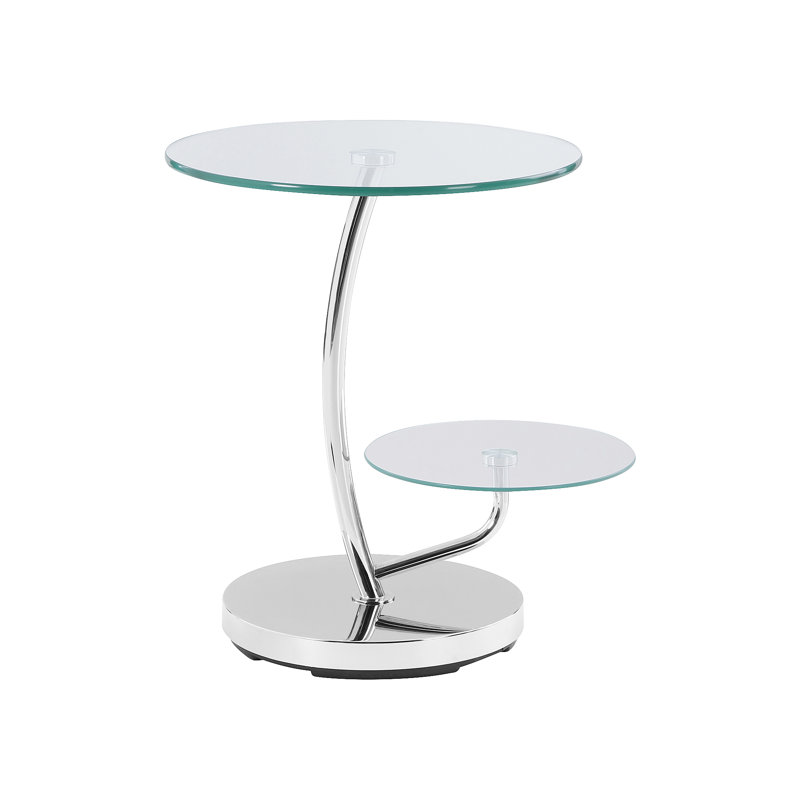 Glass Top Pedestal End Table