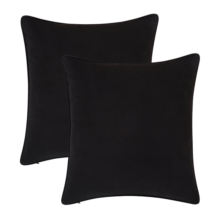 Shunette Velvet Throw Pillow-Black (SINGLE PILLOW COVER ONLY,Incomplete)