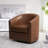 Oscar 29" Wide Tufted Faux Leather Barrel Small Swivel Chair-1427446996