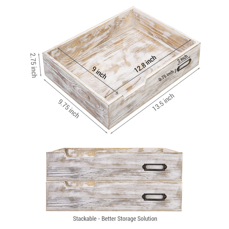 Ludvina Wood Stackable Paper Organizer