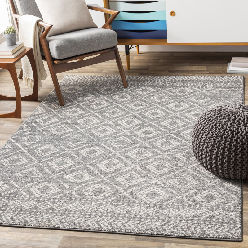 Tapis taupe patiné d'inspiration mondiale Wysocki, Rectangle 5 pi 3 po x 7 pi 3 po