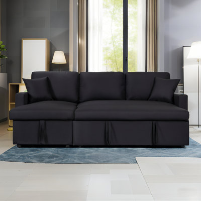 Canapé-lit modulaire réversible de 82 po en tissu avec méridienne de rangement