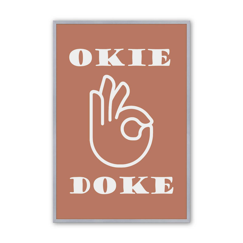 Imprimé Okie Doke, H 15,25 po x l 12,25 po, Chrome poli
