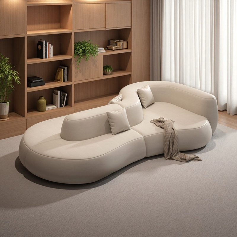 Canapé italien de style italien simple et luxueux, Blanc cassé
