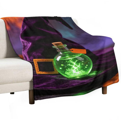 Glowing Potion Luxury Flannel Throw Blanket, Soft Warm Fuzzy Blanket for Living Room Sofa Bed Home Decor
