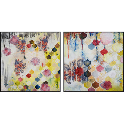 « antique sentiments »-2 pièces, ensemble de 2 reproductions de peintures à l’aquarelle sur toile