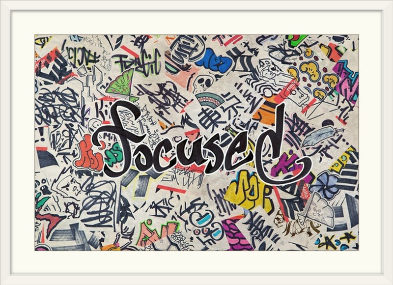« focus-urban inspiration », impression, H 20 po x l 26 po x P 1 po, Cadre blanc