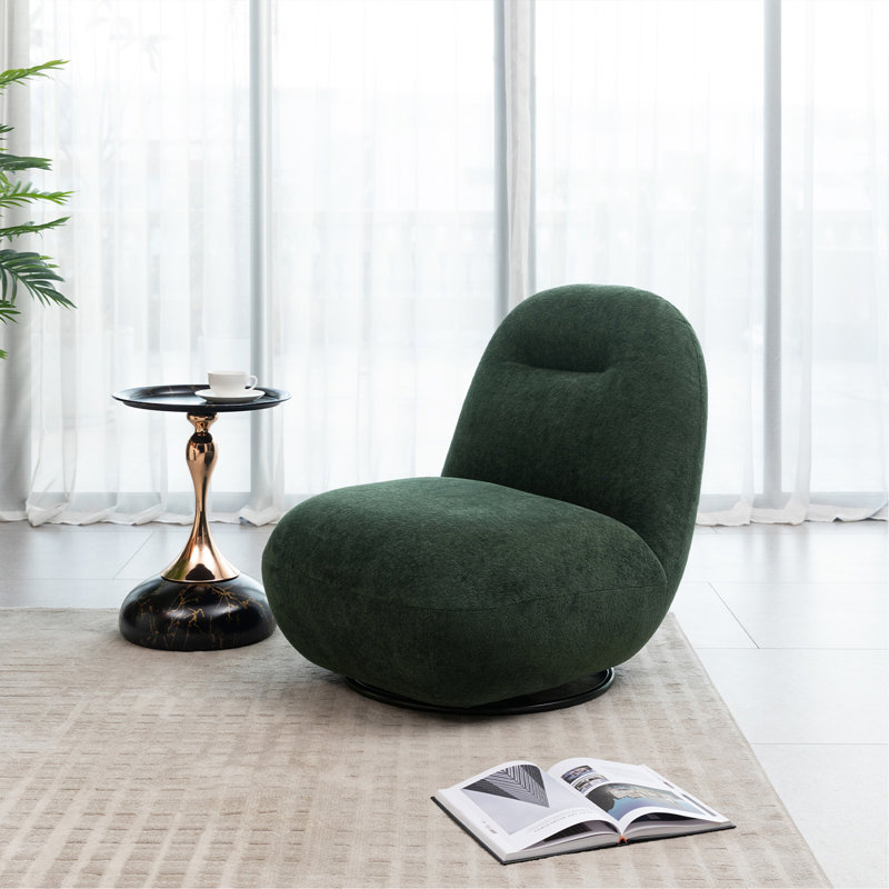 Swivel Accent Chair, Single Armless Chair For Living Room, Green