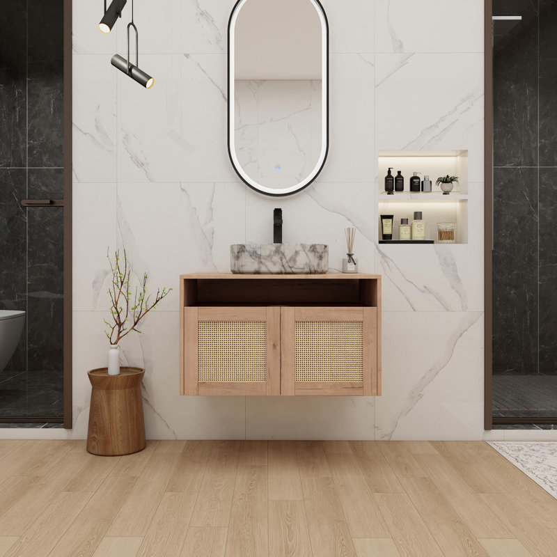 Meuble-lavabo de salle de bain avec 2 portes à fermeture douce, 30"