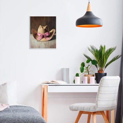 Cowgirl Hat with Pink Bow Wall Plaque, design by Petal Prints Design