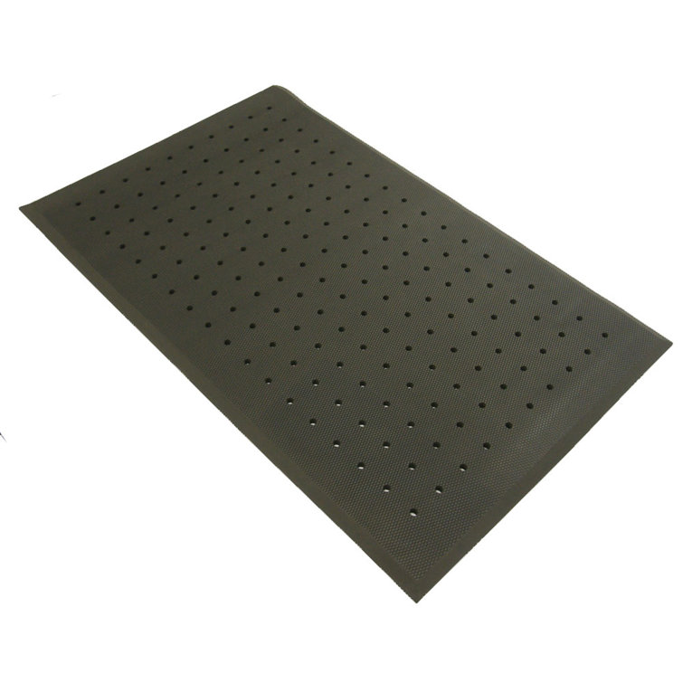 Rubber-Cal Dura-Chef Interlock Anti-Fatigue Mats - 5/8-Inch x 3ft x 3ft - Black Rubber Matting