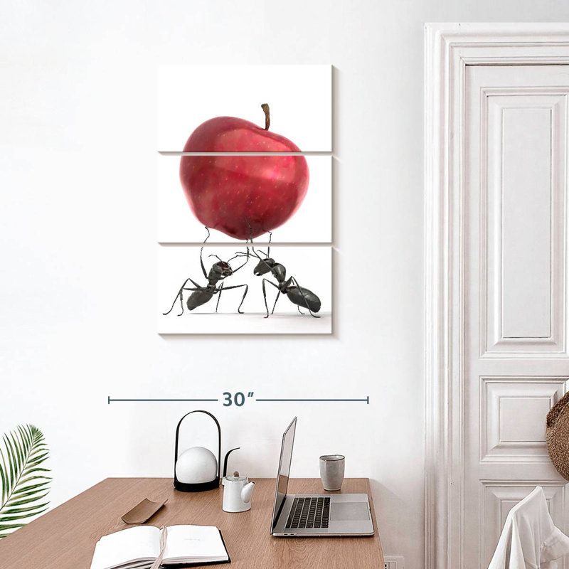 Black Ants With Apple, 32" H x 20" W