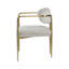 Fauteuil en chenille et or beige (ensemble de 2)
