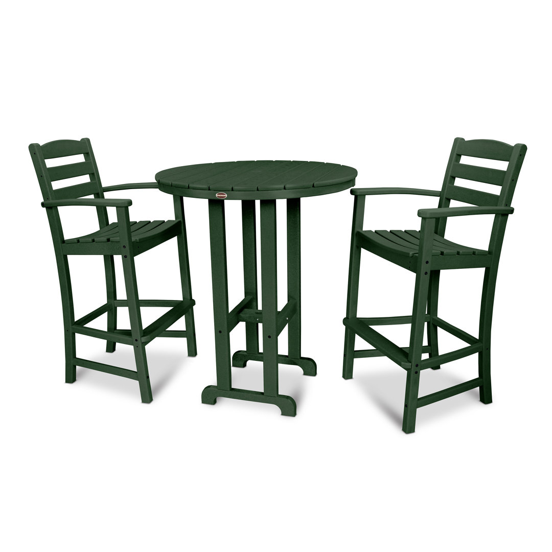 POLYWOOD La Casa Café 3-Piece Round Farmhouse Bar Set POLYWOOD® 