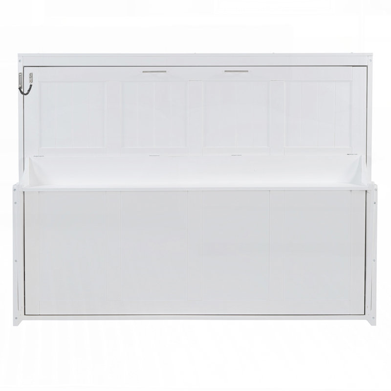Lit escamotable peu encombrant avec élévateur hydraulique et bureau intégré, idéal pour les petits appartements et les pièces multifonctionnelles