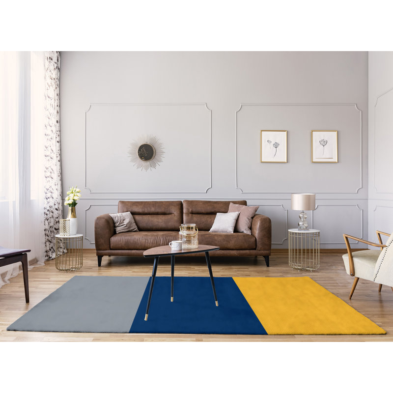 Bleu marine tissé à plat, Rectangle 9 pi x 12 pi