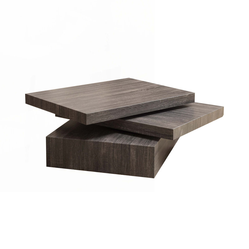 Table basse avec plateau tournant, bois