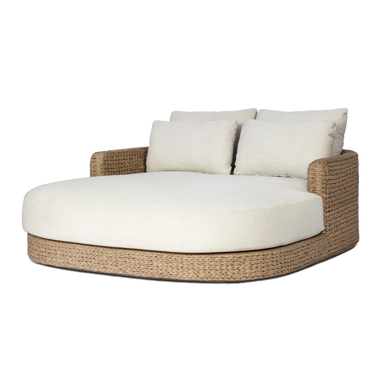 Caney Outdoor Double Chaise-Vergo Cream