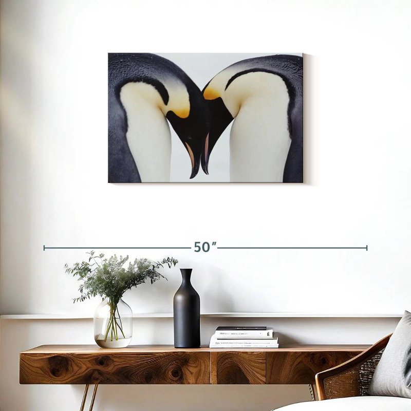 Brampt Two Emperor Penguins, 20" H x 30" W