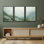 «Expansive Mountain Vista Serene Nature Landscape Illustration Vintage Classic Rustic Art Decor», 3 pièces