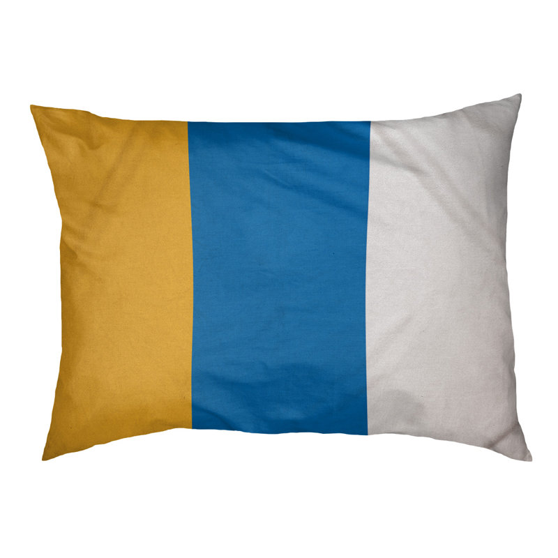Coussin Golden State, Jaune doré californien / bleu royal / blanc, Moyen (l 28 po x P 18 po x H 9,5 po)