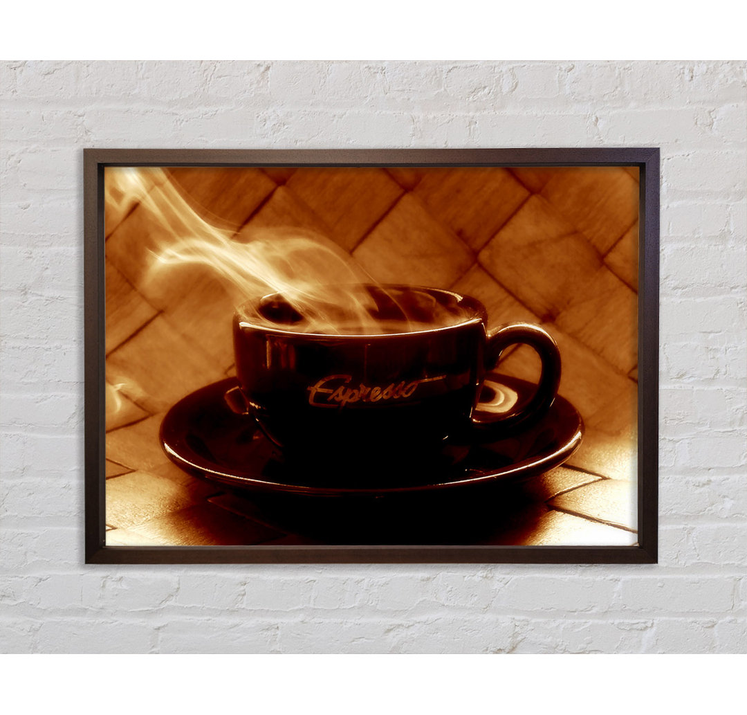 Steamy Coffee - Einzelner Bilderrahmen Kunstdrucke auf Leinwand