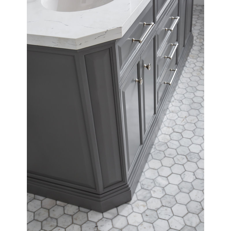 Palace 72'' W Double Vanity, Cashmere Gray, Polished Nickel