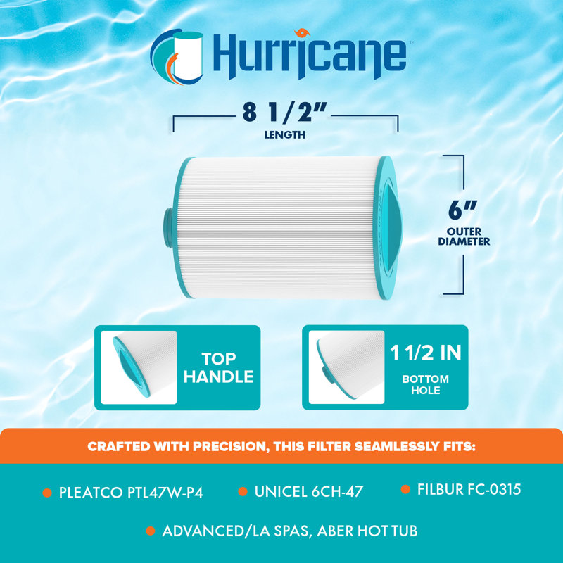 Cartouche de filtre de piscine Hurricane Advanced pour 6CH-47RA, PTL47W-P4-M et FC-0315M